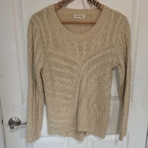 Monteau Beige Cable Knit Sweater